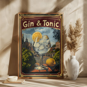 Gin &amp; Tonic Vintage Poster