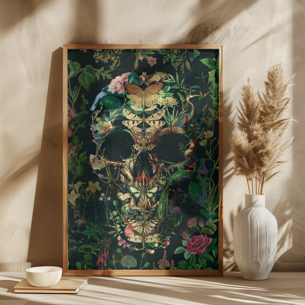 Papillon Skull Poster