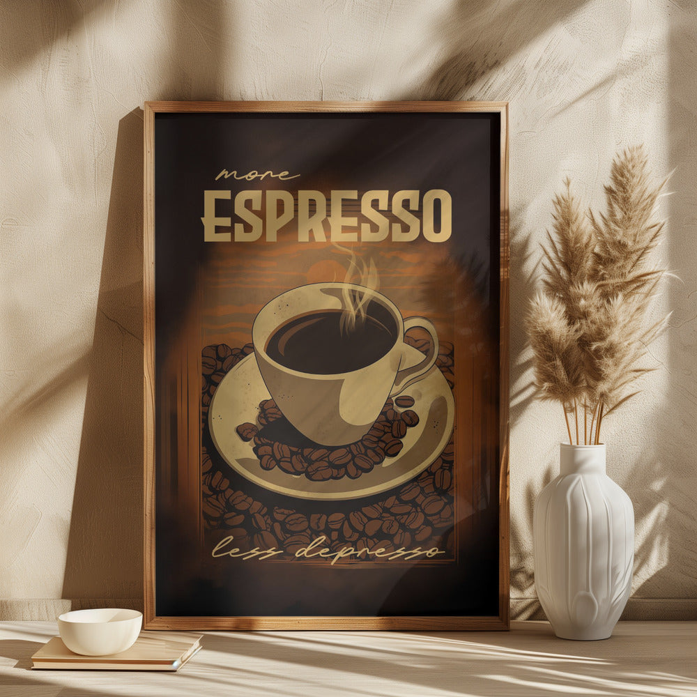 More Espresso   Less Depresso Poster