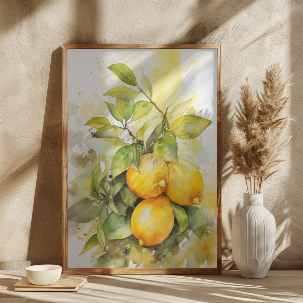 Lemons and Leaves Poster