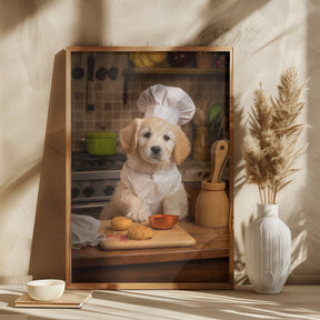 Golden Retriever Puppy Chef Poster