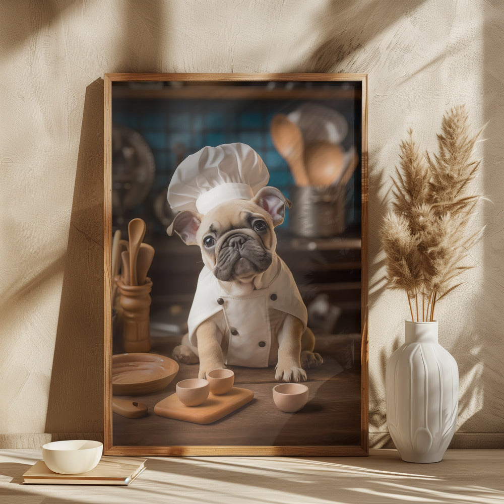 French Bulldog Puppy Chef Poster