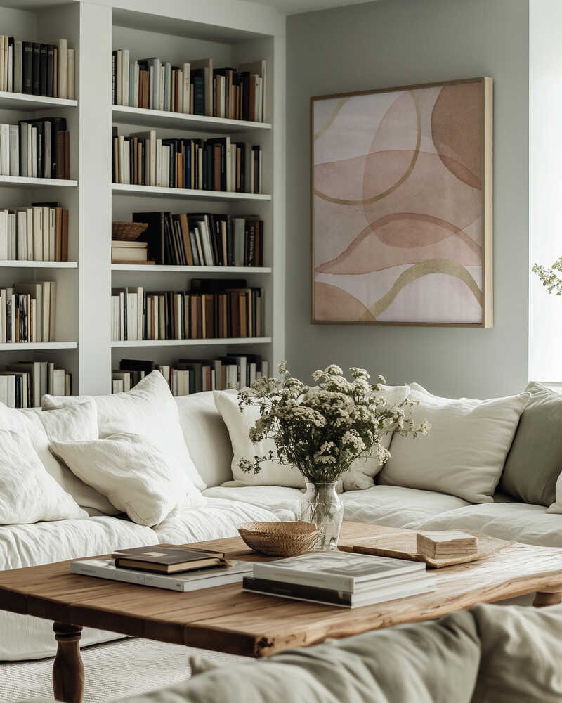 Blush and Brown Abstract Poster