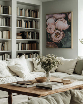 Coral Peonies Poster