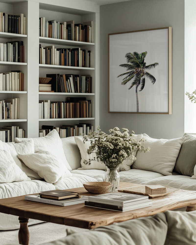 Windy Palm Tree Poster