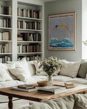 Into the Ocean (blue) Standard Wall Art Poster