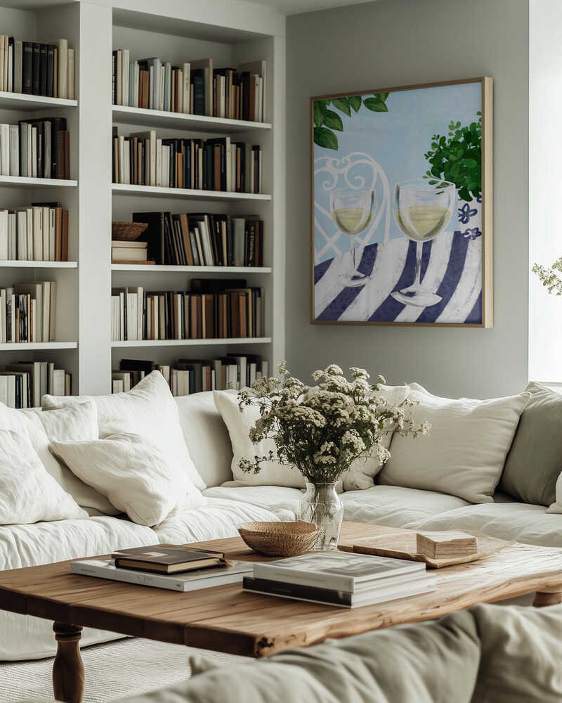 White wine under the tree Poster