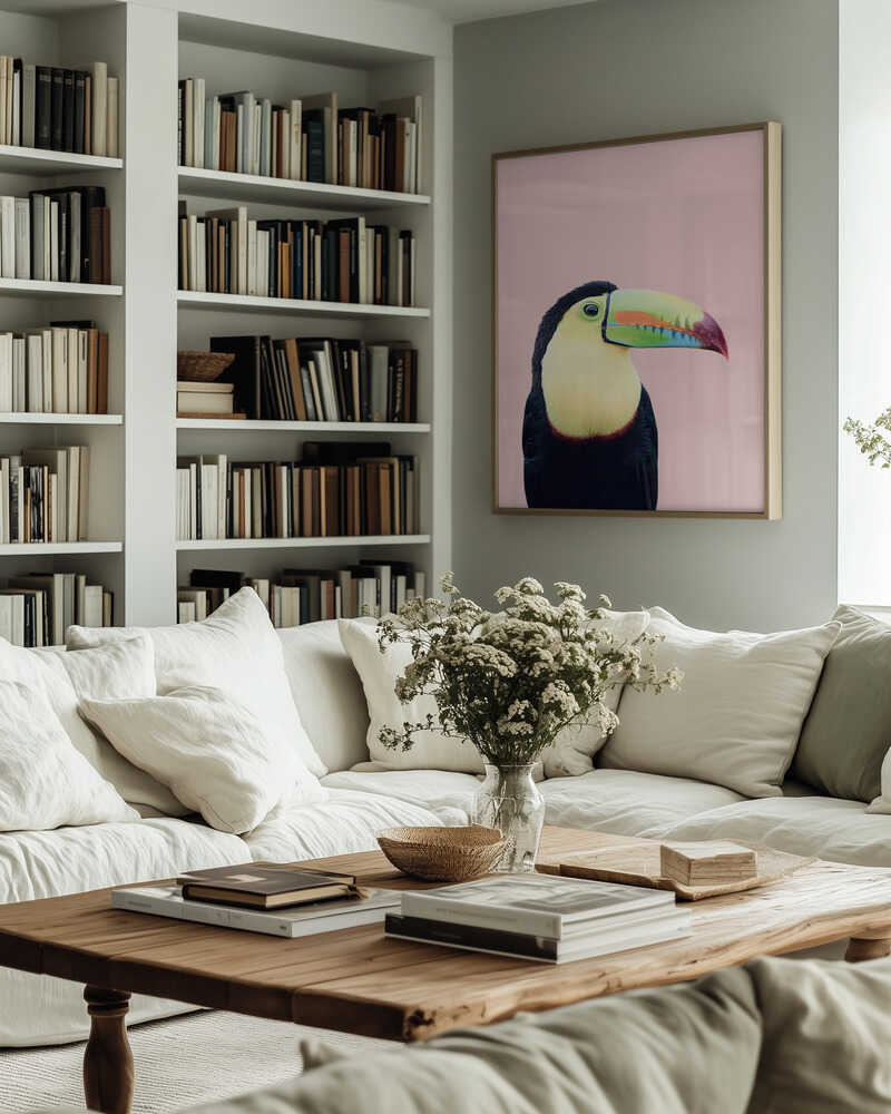 Toucan on Pink Poster
