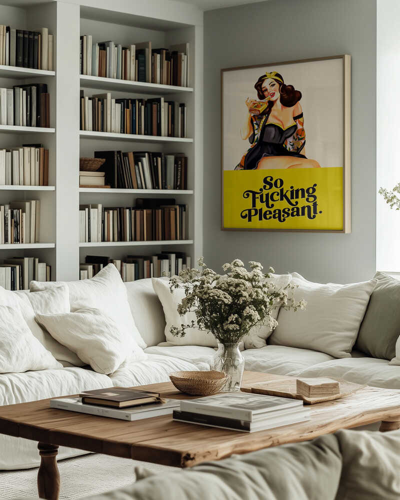 So Fucking Pleasant Art Deco Pinup Girl Poster