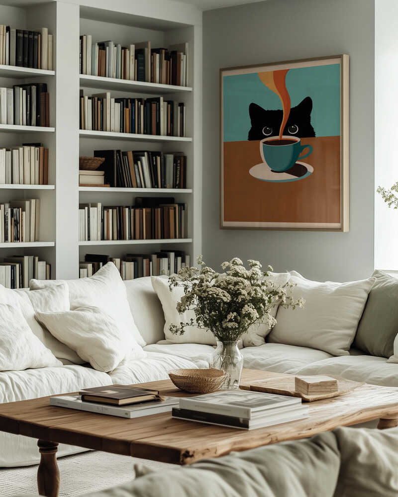 Cat &amp; Coffee Poster