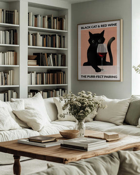 A4 Cat & Wine Purr Fect 01.png Poster