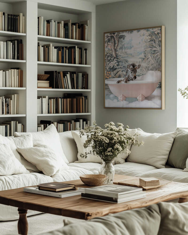 Zebra’s Bath Time Poster