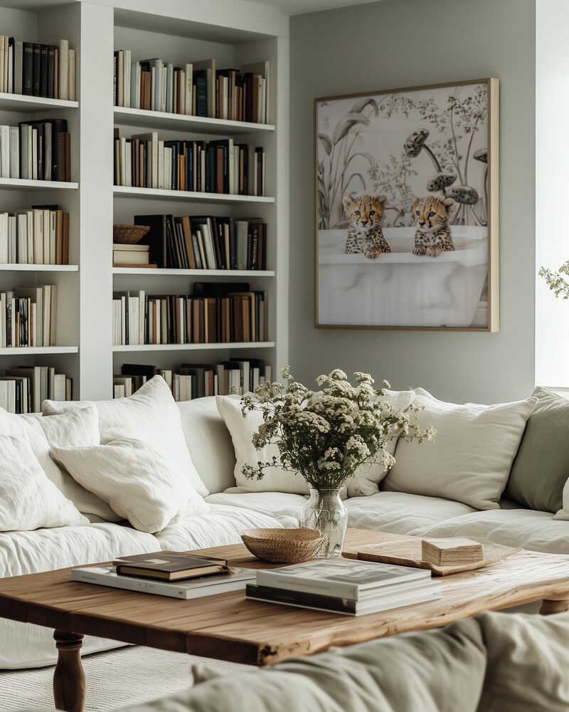 Cheetah Cub Bath Poster