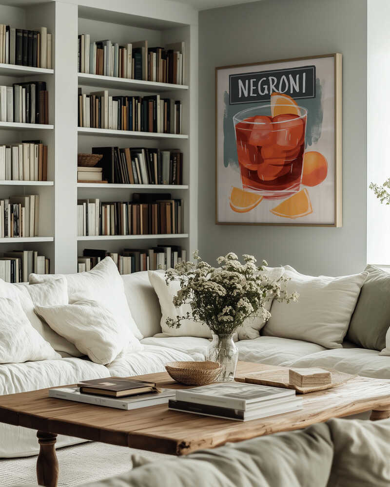 Vibrant Negroni Cocktail Poster