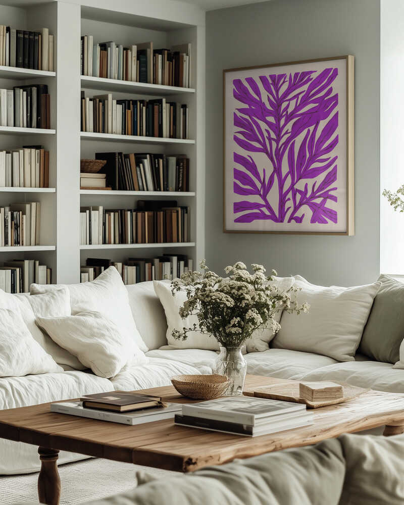 The Tree Branch with Purple Leaves Poster
