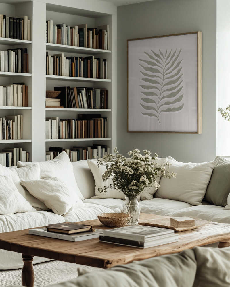 Olive Green Leaf Poster