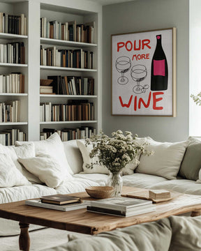 A4 Pour More Wine Pink 01.png Poster