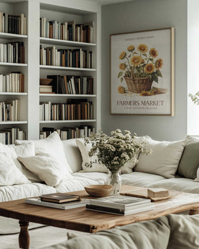 Farmers Market Sunflower Poster