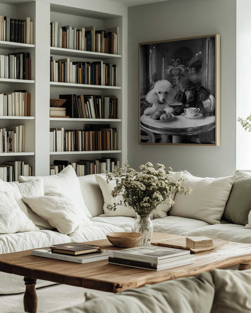 Parisian Poodle Breakfast Poster