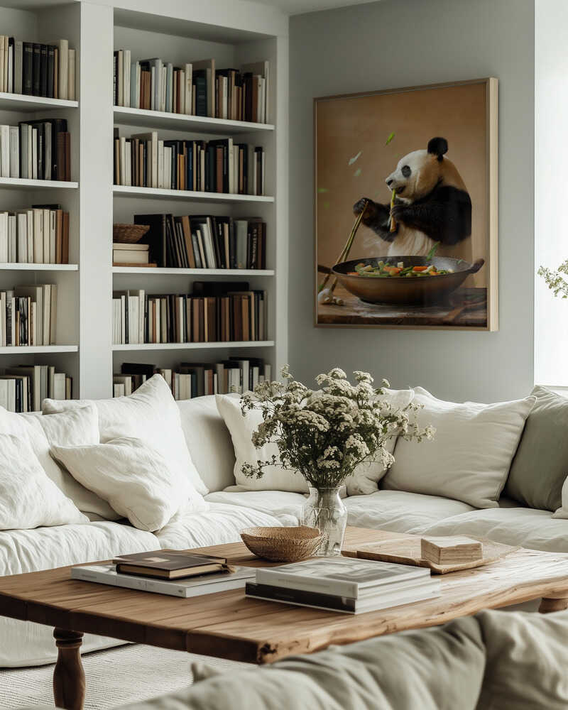 Panda Stir Fry Chef Poster