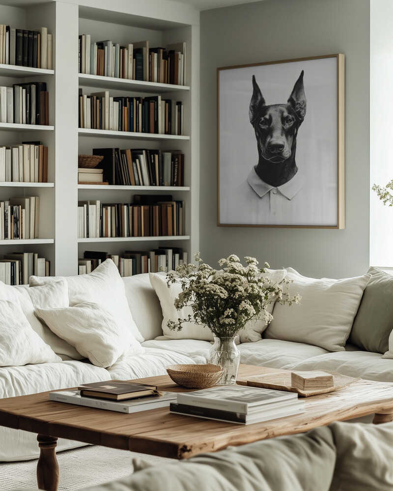 Doberman In Polo Shirt Poster
