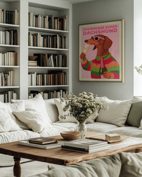 A3 Champagne Super Dachshund 01.png Poster