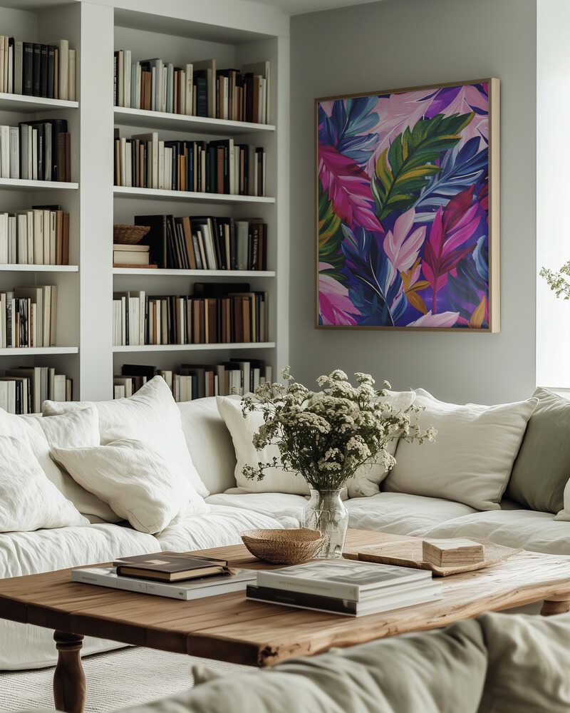 Vivid Jewel Leaves Poster