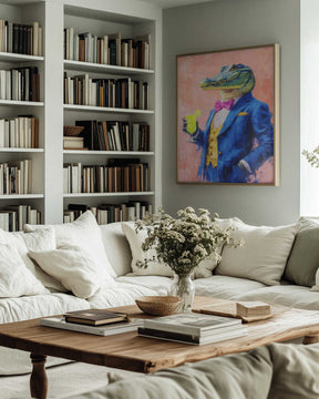 Crocodile In a Blue Suit Poster