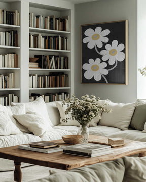 White Flowers In the Dark Poster