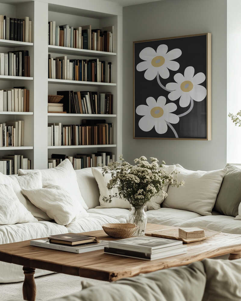 White Flowers In the Dark Poster