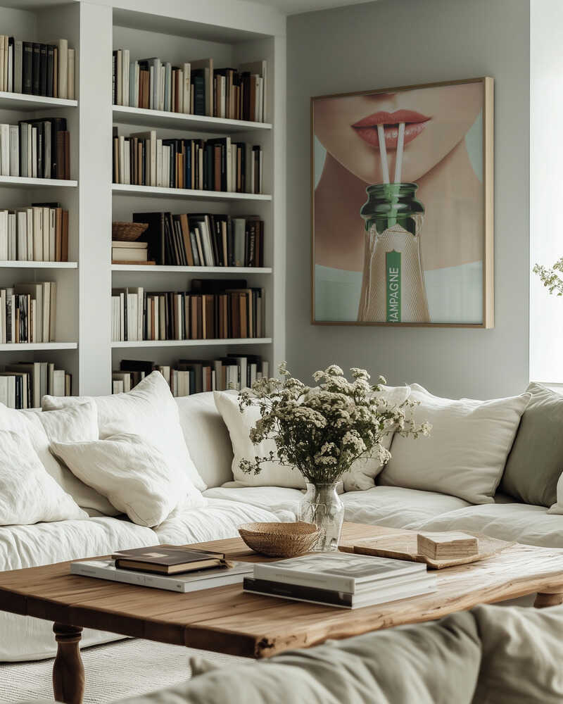 Champagne and Straws Poster