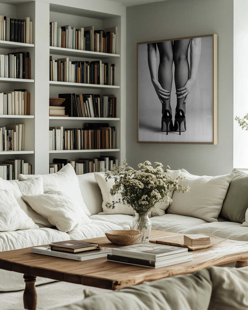 High Heels and Fishnet Stockings Poster