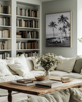 At the Beachbw Poster