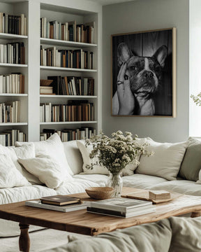 Petting a Frenchie Poster