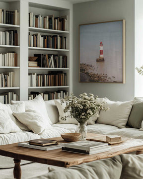 Beachy head lighthouse in England - summer nostalgic travel photography Poster