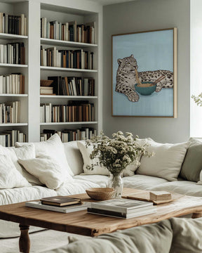 Noodle Snow Leopard Poster