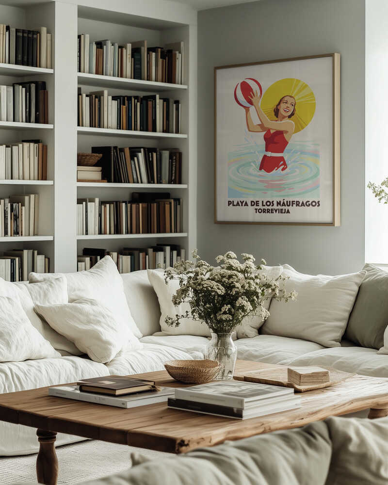 Retro Beach Ball Fun Poster
