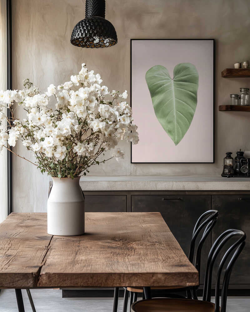 Tropical Leaf Blush Poster