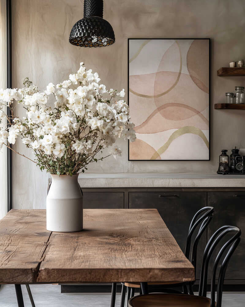 Blush and Brown Abstract Poster