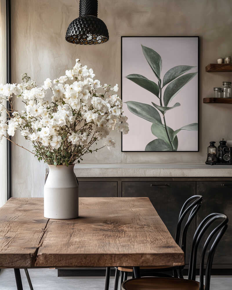 Foliage on Pink Poster
