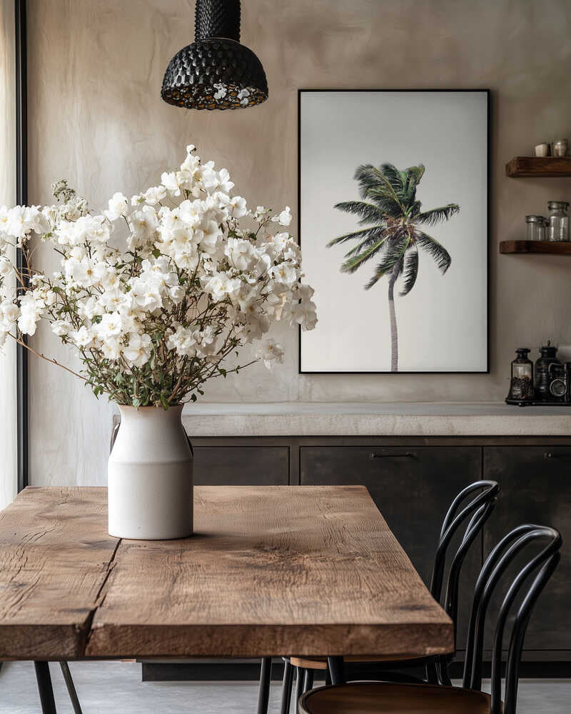 Windy Palm Tree Poster