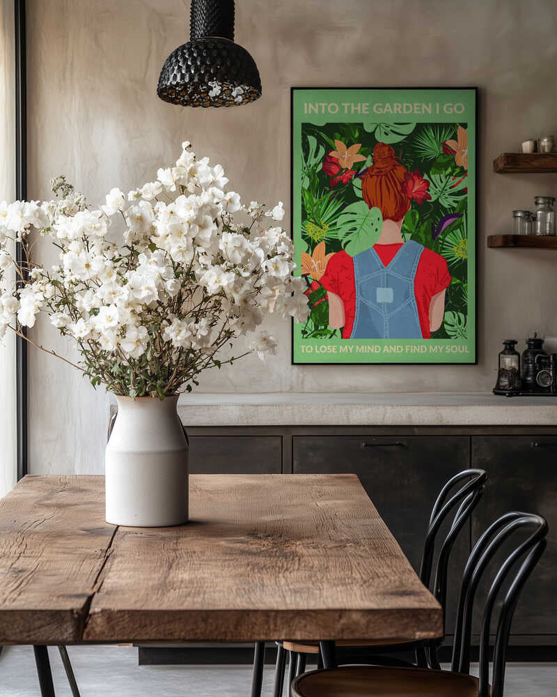 Into the Garden (redhead &amp; Light Green) Poster