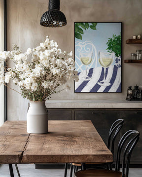 White wine under the tree Poster