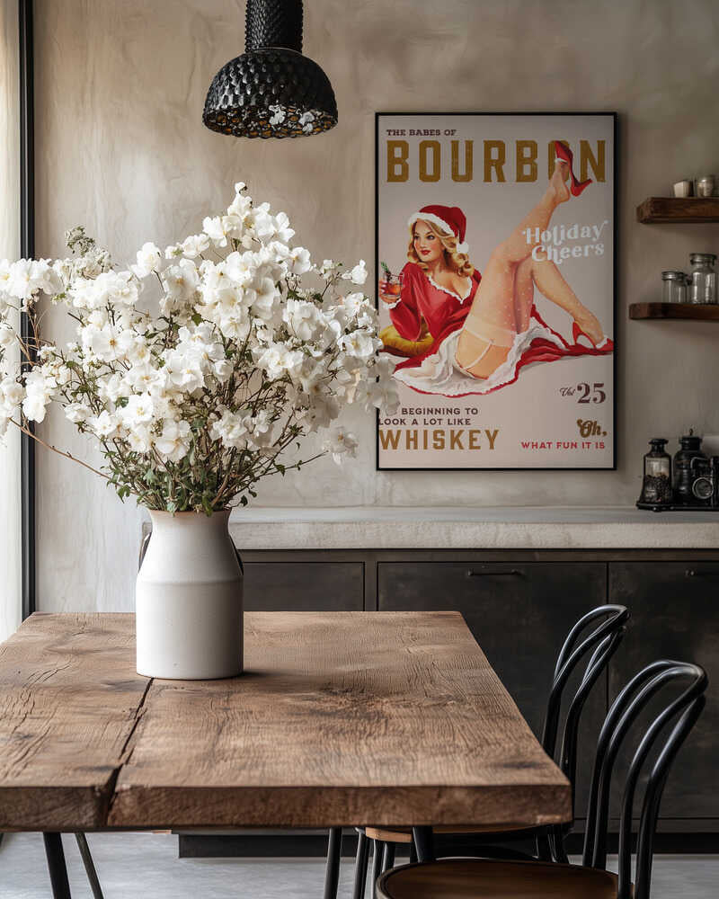 Babes of Bourbon Vol 25 Holiday Cheer Christmas Pinup Poster