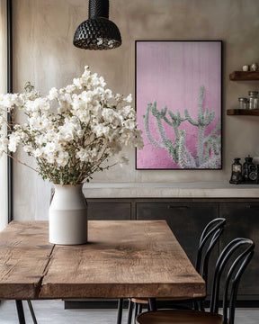 Cactus On Pink Poster