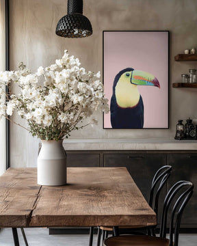 Toucan on Pink Poster