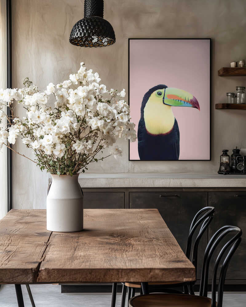 Toucan on Pink Poster