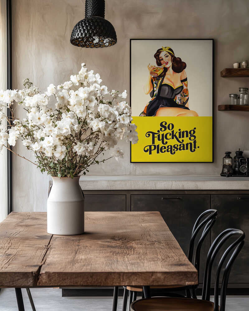 So Fucking Pleasant Art Deco Pinup Girl Poster