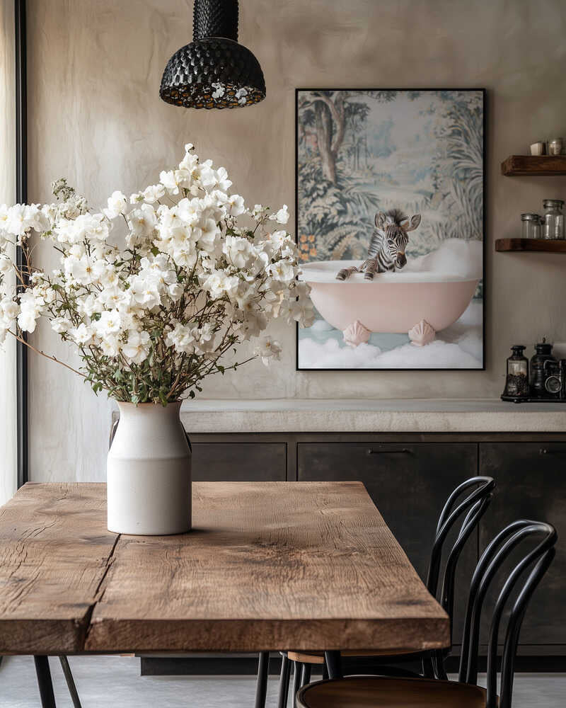 Zebra’s Bath Time Poster