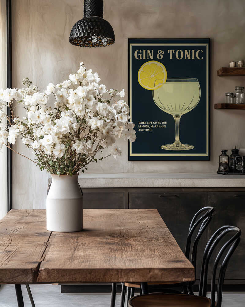 Vintage-style Gin And Tonic Artwork Poster